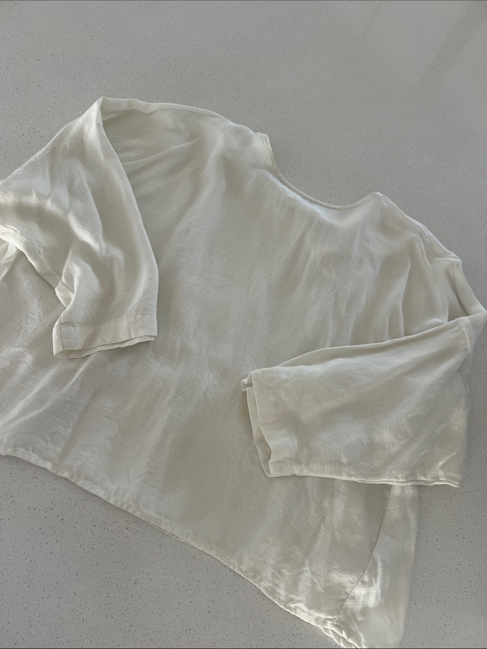 Black Crane Gathered back top
/ Cream Blouse - Relaxed Fit- XS